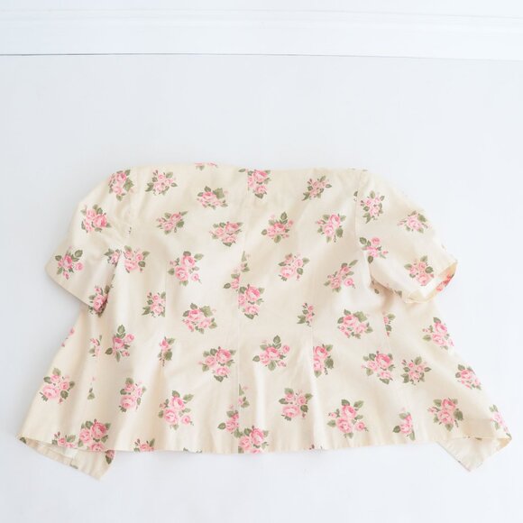 Liz Claiborne Rose Print Blazer - Cream and Pink - Picture 10 of 16